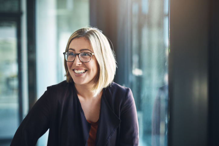 Self-employed barrister at her own desk