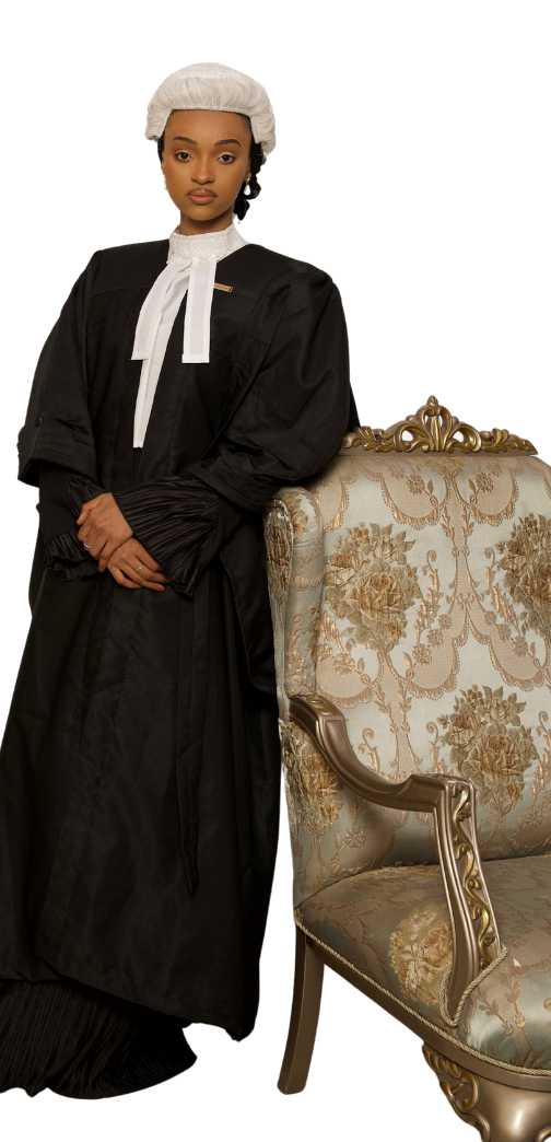 Barrister in wig and gown ready for a hearing