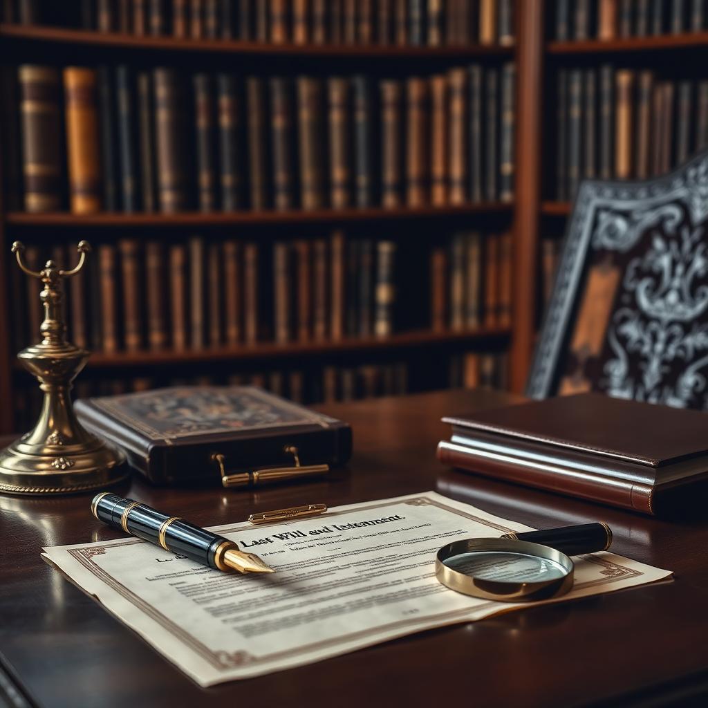 A last will and testament document on a wooden desk with fountain pen, illustrating contentious probate work for Manchester and North West estates.